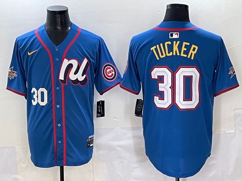 Men 2025 Chicago Cubs 30 Tucker Blue All star Nike MLB Jersey style 4